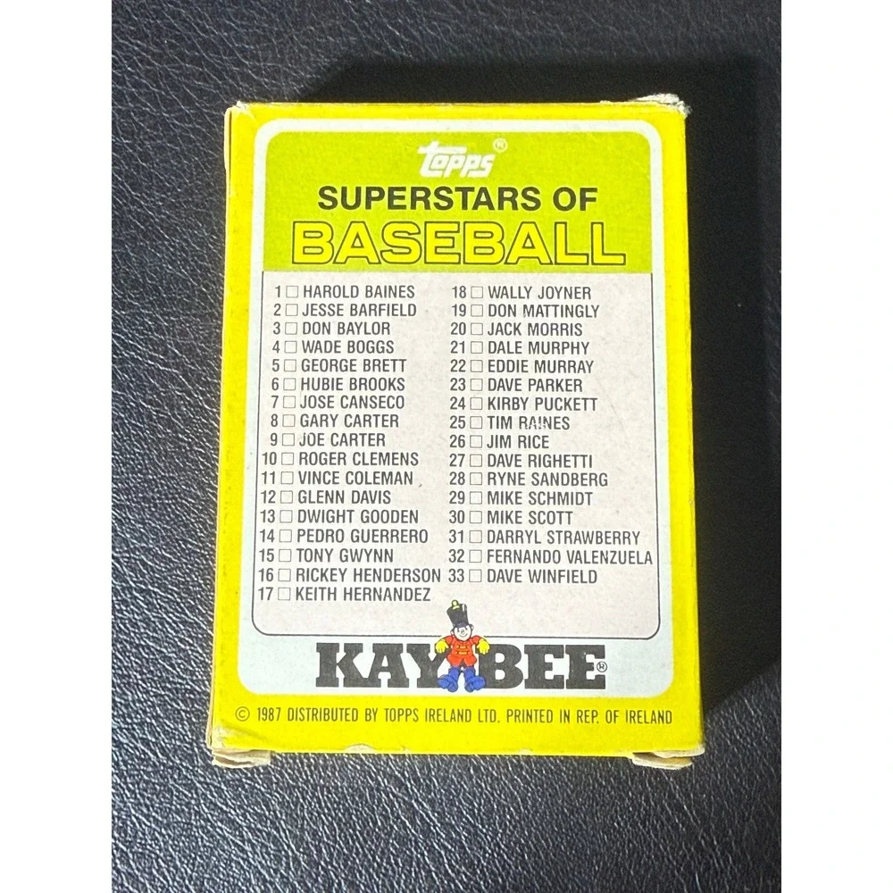 1987 Topps Kay-Bee Superstars of Baseball 33 Super Gloss Card Set Complete Box
